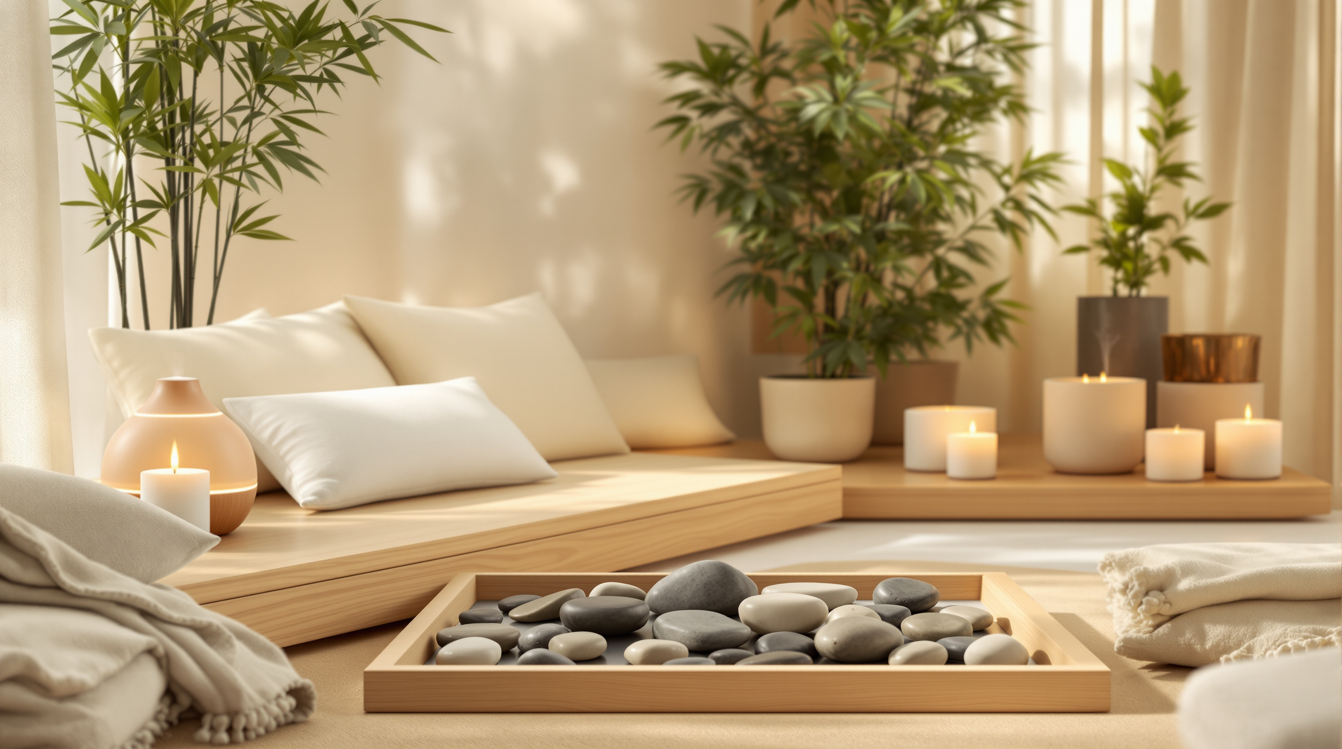 Peaceful wellness corner at Snow Fairy Nail & Spa